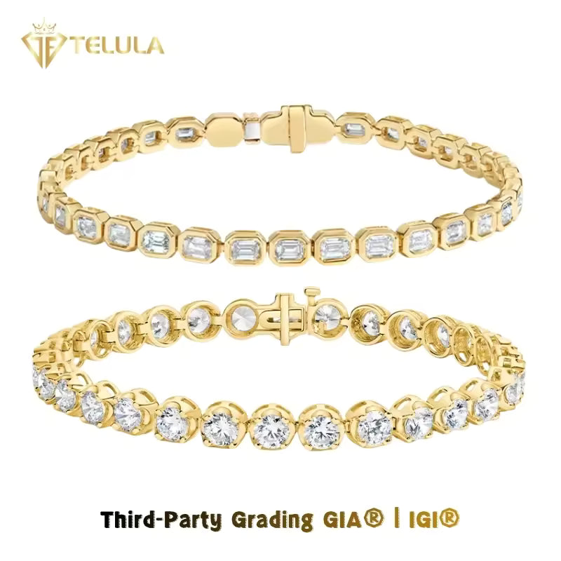 8K Solid Gold Bracelet Lab Grown Diamond Tennis Bracelet
