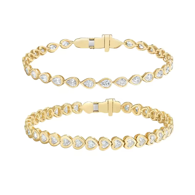 8K Solid Gold Bracelet Lab Grown Diamond Tennis Bracelet