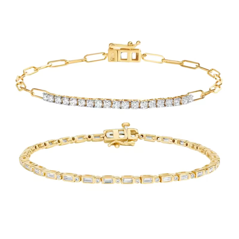 8K Solid Gold Bracelet Lab Grown Diamond Tennis Bracelet