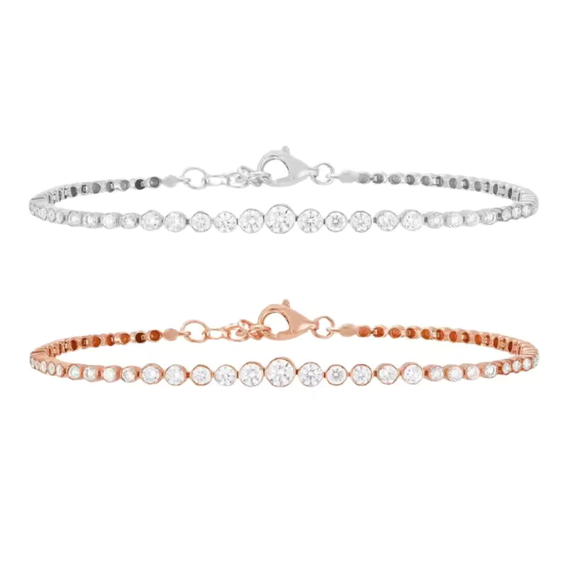 8K Solid Gold Bracelet Lab Grown Diamond Tennis Bracelet